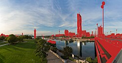 Vienna, the capital city of Austria, danube wien donau freedom panorama