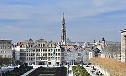 Brussels, the capital city of Belgium, mont des arts cropped