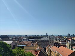 Zagreb, the capital city of Croatia, seen top old town funicular