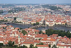Prague, the capital city of Czechia, pet ín tower