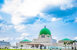 Abuja, the capital city of Nigeria, national assembly globe