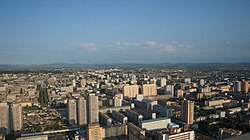 Pyongyang, the capital city of North Korea, east side west side