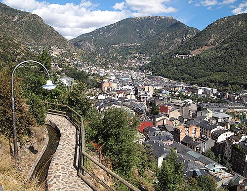 Landscape in Andorra, la vella footpath