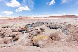 Landscape in Bolivia, géiseres sol de mañana dd
