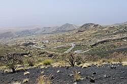 Landscape in Cape Verde, fogo with pico do fogo road