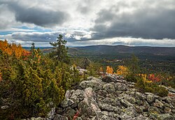 Landscape in Finland, towards southwest pieni pyhätunturi salla lapland september