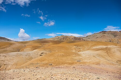 Landscape in Russia, semi desert mountains altai
