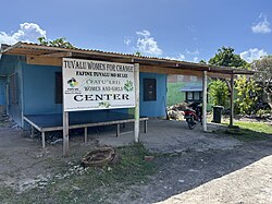 Landscape in Tuvalu, women for change en vaiaku