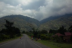 Landscape in Uganda, home stands right below part rift valley bundibugyo