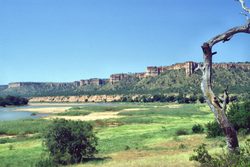 Landscape in Zimbabwe, gonarezhou chilojo cliffs