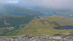 The mountain Ben Nevis, ascend
