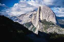 The mountain Half Dome, before sunset