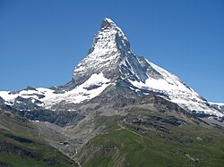 The mountain Matterhorn, riffelberg viewed gornergratbahn