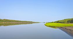 The river Mackenzie, up east channel to inuvik nt